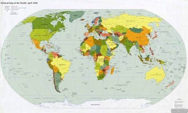 Tranh dán tường cho bé bản đồ thế giới MAV-0039