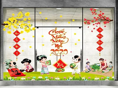 Hơn 600 mẫu Decal dán kính trang trí Tết 2023 đẹp nhất