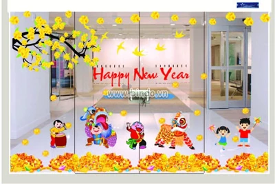 9 Mẫu Decal Dán Kính Tết Chào Năm Mới Rước Lộc Vào Nhà 2023