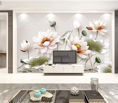 Mách bạn mẫu mã, địa chỉ mua giấy dán tường 3D sau tivi ấn tượng 