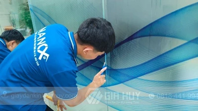 Thi công decal mờ in dải sóng lụa tại Làng nghề Triều Khúc, Thanh Trì