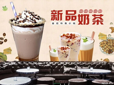 Tranh dán tường quán trà sữa tạo diện mạo mới, thu hút khách hàng
