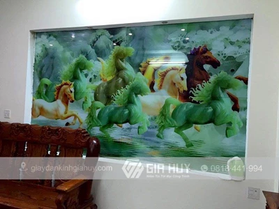 Tranh dán kính 3D phòng khách, lựa chọn hoàn hảo cho không gian gia đình