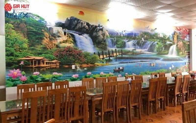 Mẫu tranh dán tường 3D phòng ăn độc đáo, bắt mắt nhất 2023