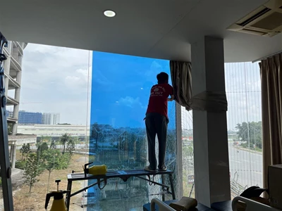 Decal màu đơn sắc trang trí kính, khổ 1m2 chất lượng tốt tại Gia Huy