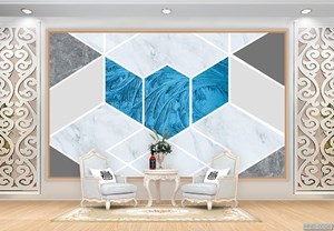 Tranh dán tường hoạ tiết kẻ sọc chéo MND-0026 2