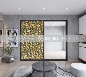 Giấy dán kính 3D đá vỡ nhiều màu 3D26 2