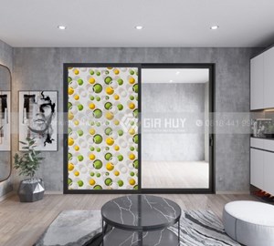 Giấy dán kính 3D hoạ tiết tròn xanh vàng 3D27 2