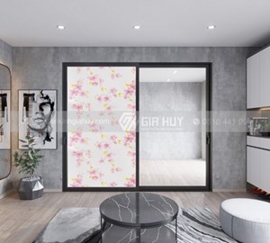 Giấy dán kính trang trí đào hồng - Mã A7 2