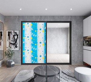 Giấy dán kính trang trí sao thỏ - Mã A3