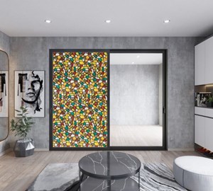 Giấy dán kính 3D đá vỡ nhiều màu 3D26