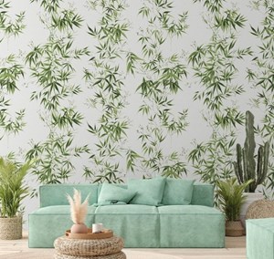 Giấy dán tường Hàn Quốc hoạ tiết lá trúc - 6812