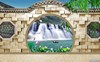 Tranh dán tường cửa sổ 3D bức tường Trung Hoa