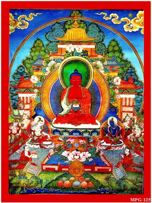 Tranh dán tường phòng thờ - Phật Giáo
