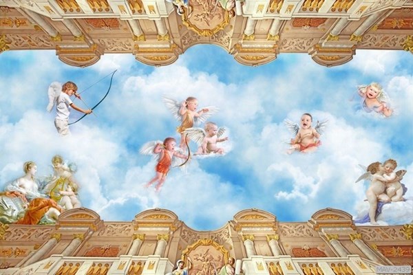 Tranh trần nhà - Thiên sứ trên thiên đường