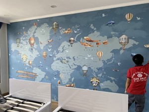 Tranh dán tường hình không khí cầu dễ thương cho bé 2