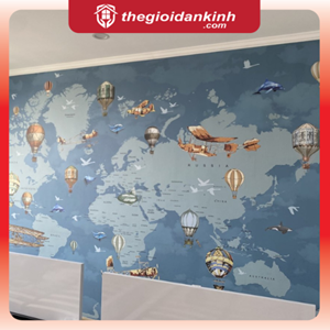 Tranh dán tường hình không khí cầu dễ thương cho bé