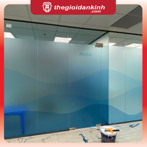 Decal mờ in màu hoạ tiết sóng