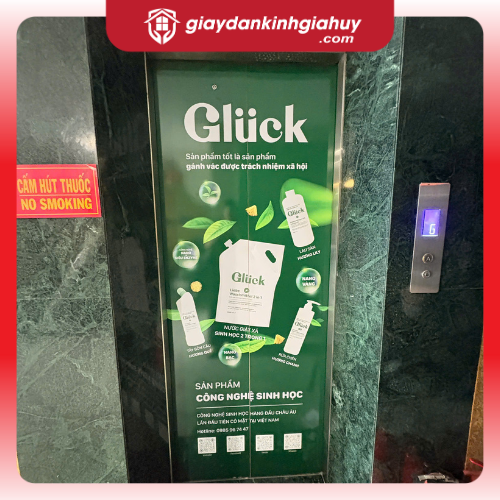 Decal trắng cho thang máy in theo yêu cầu