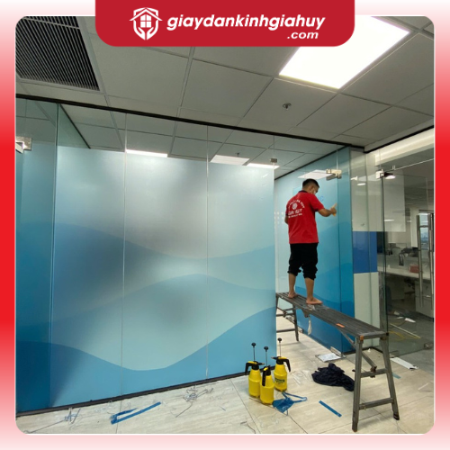 Decal mờ in màu hoạ tiết sóng