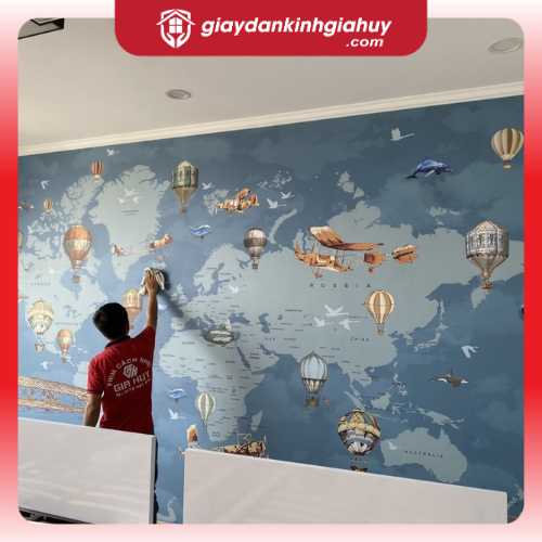 Tranh dán tường hình không khí cầu dễ thương cho bé