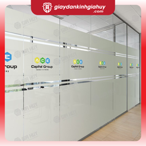 Giấy dán kính mờ kẻ line, in logo màu theo yêu cầu 2