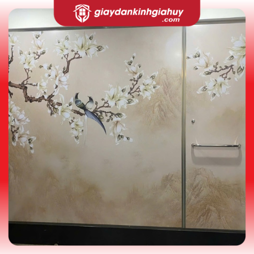 Decal dán kính in hình các loại hoa in UV trên nền decal trắng