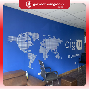 Tranh dán tường in logo công ty theo yêu cầu