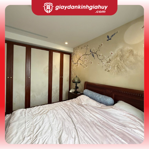 Tranh dán tường phong thuỷ hoa & chim nghệ thuật 