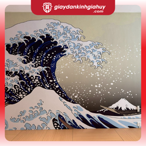 Tranh dán tường sóng biển phong cách Nhật Bản