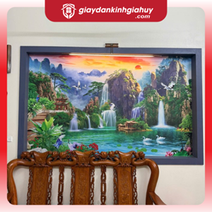 Tranh dán tường 3D phong cảnh non nước hữu tình 2