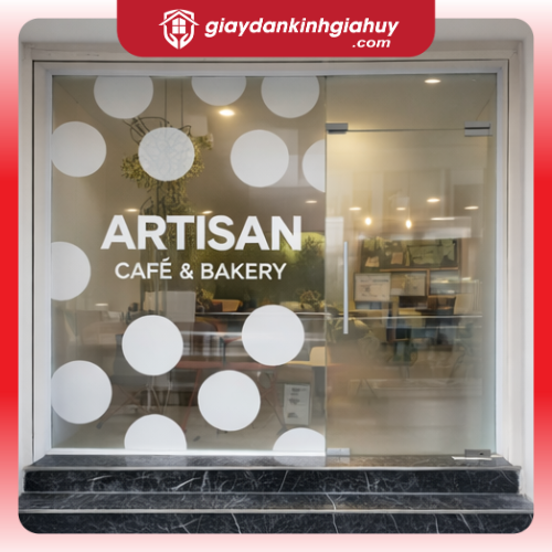 Mẫu Decal Dán Kính Mờ Chấm Bi Hiện Đại