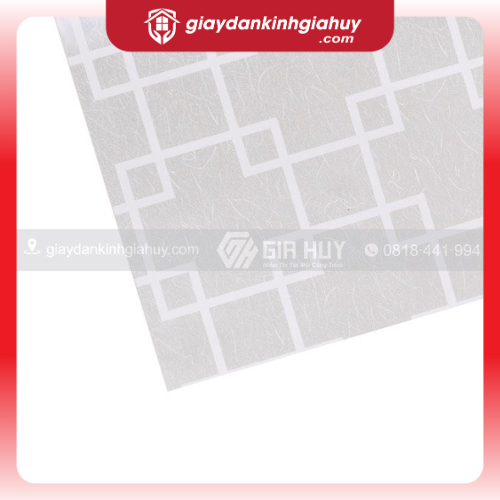 Giấy dán kính trang trí kẻ ô vuông trắng - Mã A13