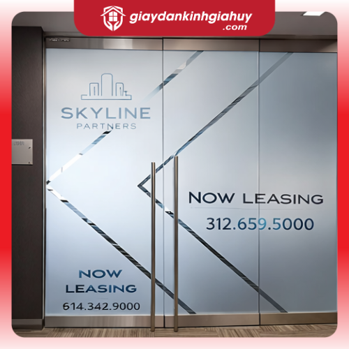 Mẫu Decal Mờ Dán Kính Văn Phòng Đơn Giản