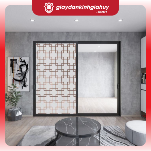 Giấy dán kính trang trí kẻ ô vuông nâu - Mã A26