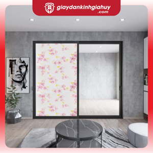 Giấy dán kính trang trí đào hồng - Mã A7