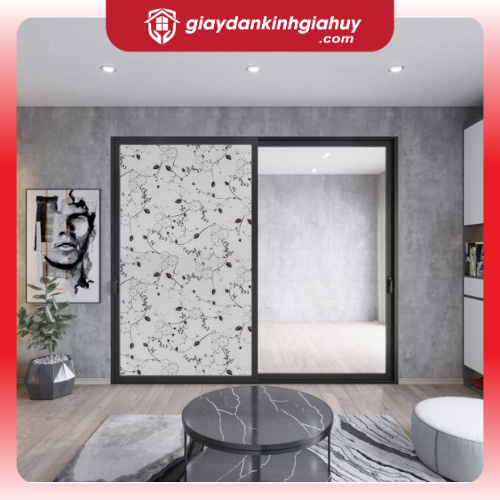 Giấy dán kính trang trí bông hoa đen - Mã A12