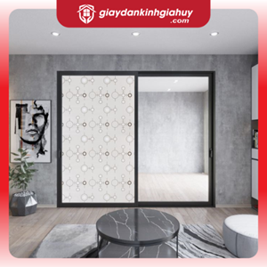 Giấy dán kính trang trí vòng tròn đen trắng - Mã A18