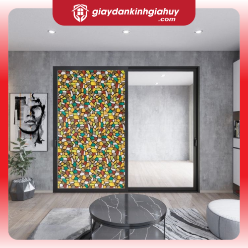 Giấy dán kính 3D đá vỡ nhiều màu 3D26