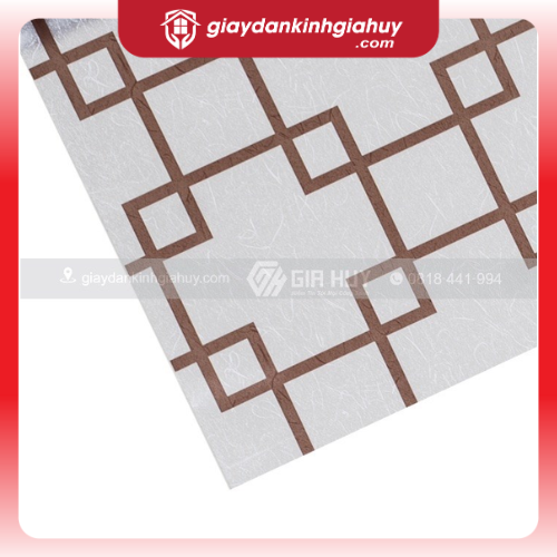 Giấy dán kính trang trí kẻ ô vuông nâu - Mã A26
