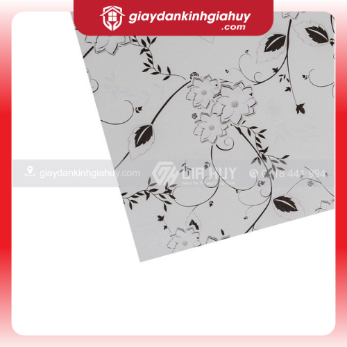 Giấy dán kính trang trí bông hoa đen - Mã A12