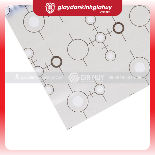 Giấy dán kính trang trí vòng tròn đen trắng - Mã A18