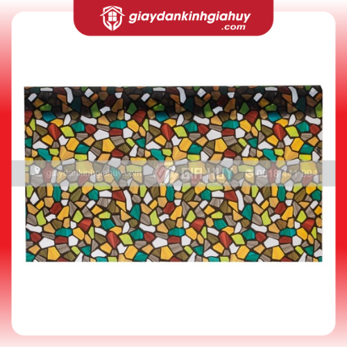 Giấy dán kính 3D đá vỡ nhiều màu 3D26