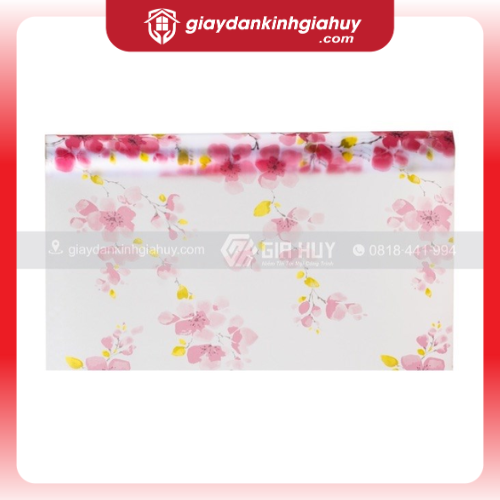 Giấy dán kính trang trí đào hồng - Mã A7