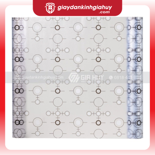 Giấy dán kính trang trí vòng tròn đen trắng - Mã A18