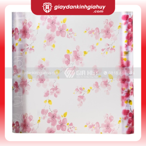Giấy dán kính trang trí đào hồng - Mã A7