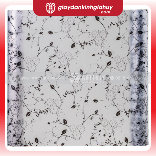 Giấy dán kính trang trí bông hoa đen - Mã A12