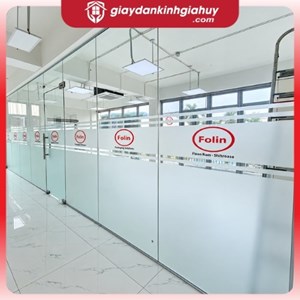 Decal mờ dán kính in logo cắt CNC cho văn phòng 2