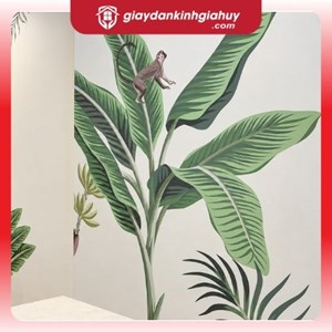 Tranh dán tường 3D lá cây nhiệt đới 2