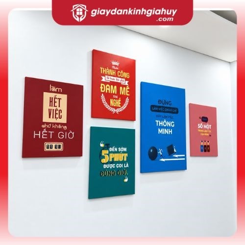 Tranh dán tường in slogan theo thiết kế cho văn phòng